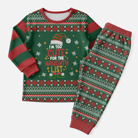 Too Cute For The Naughty List Christmas Pajama Set Xmas Holiday Patterns - Wonder Print Shop