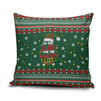 Too Cute For The Naughty List Christmas Pillow Cover Xmas Holiday Patterns - Wonder Print Shop