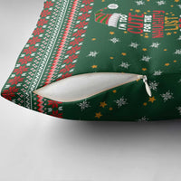 Too Cute For The Naughty List Christmas Pillow Cover Xmas Holiday Patterns - Wonder Print Shop