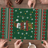 Too Cute For The Naughty List Christmas Puzzle Xmas Holiday Patterns - Wonder Print Shop