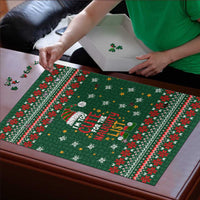 Too Cute For The Naughty List Christmas Puzzle Xmas Holiday Patterns - Wonder Print Shop