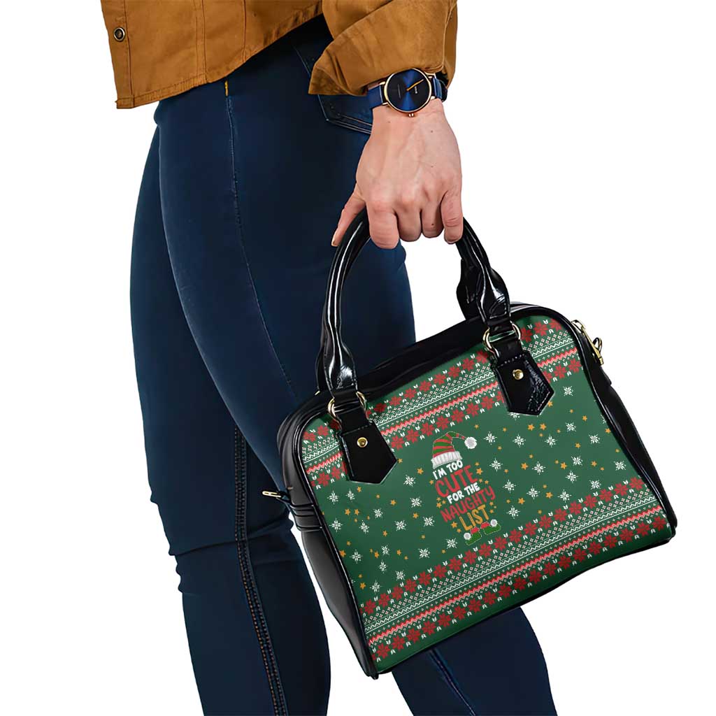 Too Cute For The Naughty List Christmas Shoulder Handbag Xmas Holiday Patterns - Wonder Print Shop