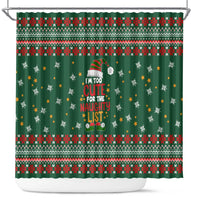 Too Cute For The Naughty List Christmas Shower Curtain Xmas Holiday Patterns - Wonder Print Shop