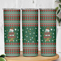 Too Cute For The Naughty List Christmas Skinny Tumbler Xmas Holiday Patterns - Wonder Print Shop
