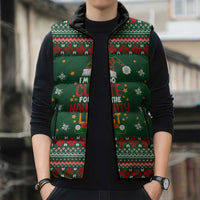 Too Cute For The Naughty List Christmas Sleeveless Puffer Jacket Xmas Holiday Patterns - Wonder Print Shop