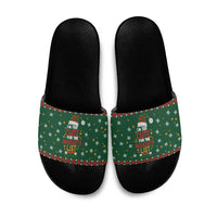 Too Cute For The Naughty List Christmas Slide Sandals Xmas Holiday Patterns - Wonder Print Shop