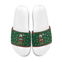 Too Cute For The Naughty List Christmas Slide Sandals Xmas Holiday Patterns - Wonder Print Shop