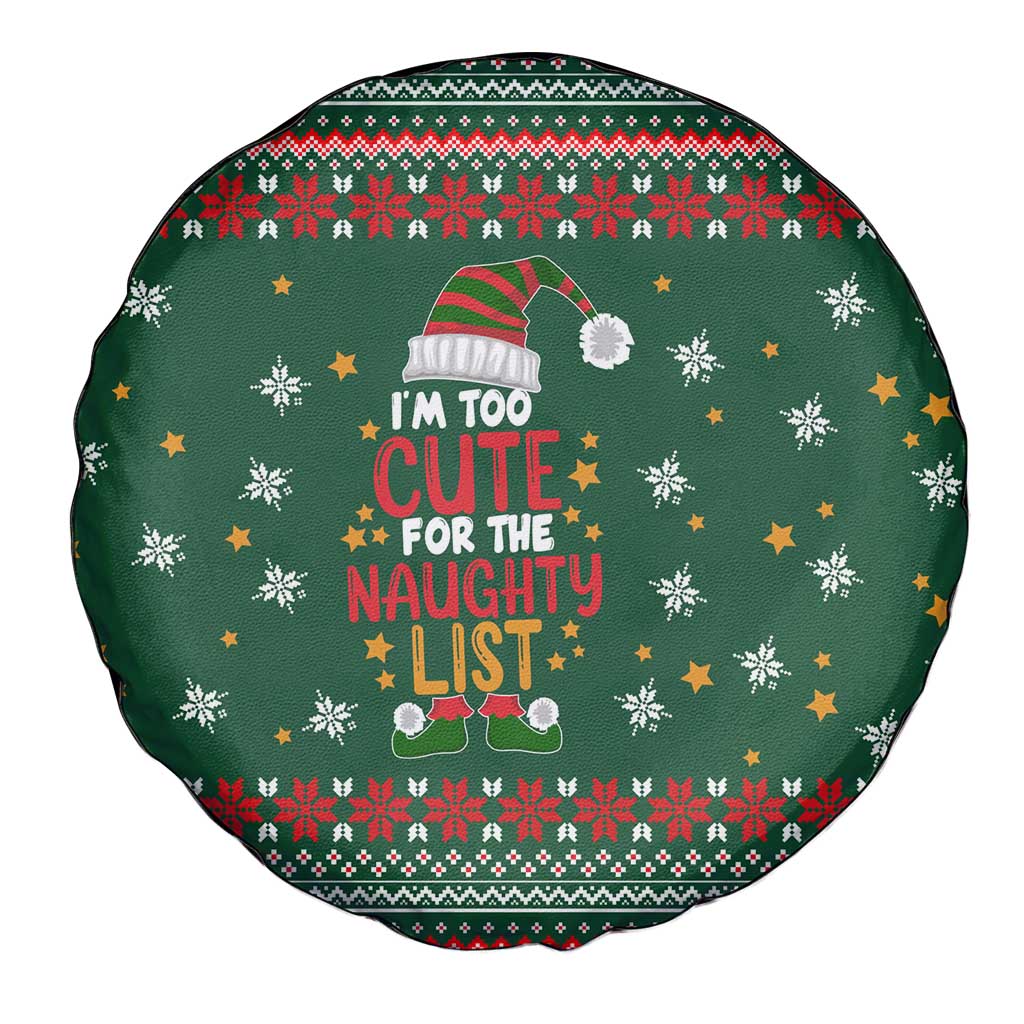 Too Cute For The Naughty List Christmas Spare Tire Cover Xmas Holiday Patterns - Wonder Print Shop