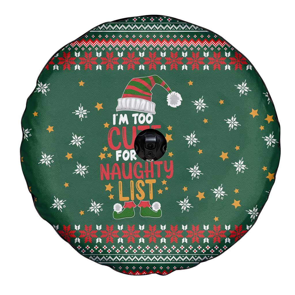 Too Cute For The Naughty List Christmas Spare Tire Cover Xmas Holiday Patterns - Wonder Print Shop