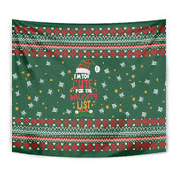 Too Cute For The Naughty List Christmas Tapestry Xmas Holiday Patterns - undefined