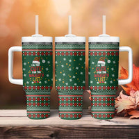 Too Cute For The Naughty List Christmas Tumbler With Handle Xmas Holiday Patterns - Wonder Print Shop