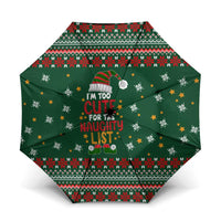 Too Cute For The Naughty List Christmas Umbrella Xmas Holiday Patterns - Wonder Print Shop