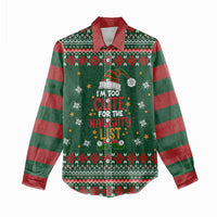 Too Cute For The Naughty List Christmas Women Casual Shirt Xmas Holiday Patterns - Wonder Print Shop