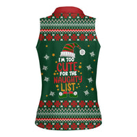 Too Cute For The Naughty List Christmas Women Sleeveless Polo Shirt Xmas Holiday Patterns - Wonder Print Shop
