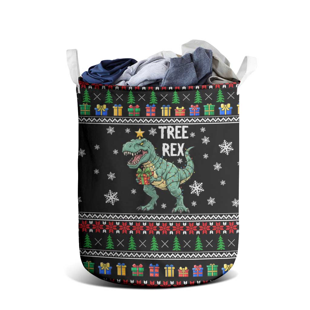 Tree Rex Christmas Laundry Basket Xmas Holiday Patterns - Wonder Print Shop