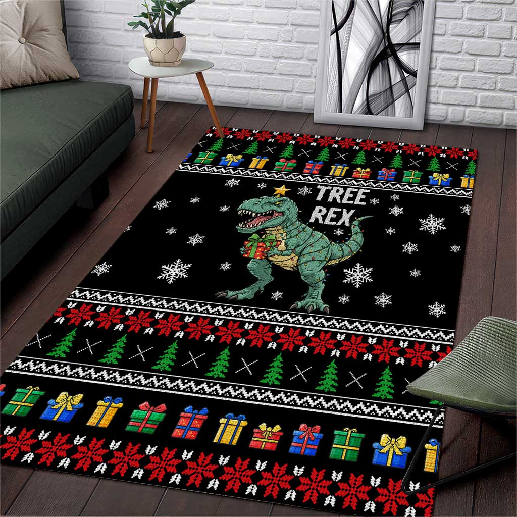 Tree Rex Christmas Area Rug Xmas Holiday Patterns - Wonder Print Shop