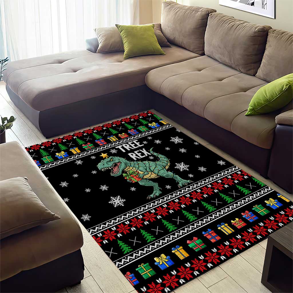 Tree Rex Christmas Area Rug Xmas Holiday Patterns - Wonder Print Shop