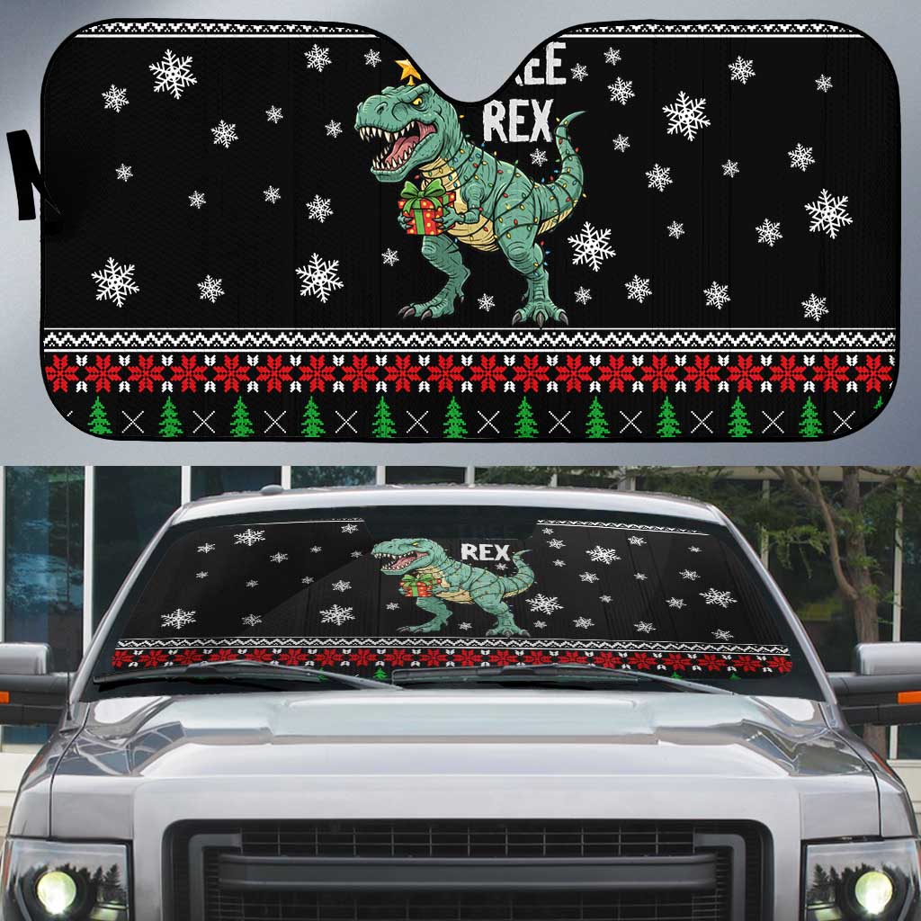 Tree Rex Christmas Auto Sun Shade Xmas Holiday Patterns - Wonder Print Shop