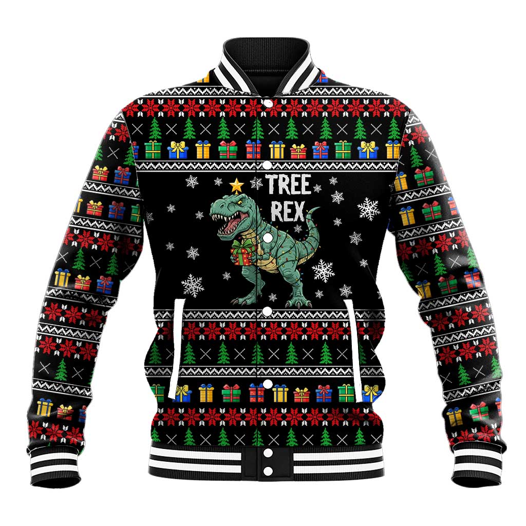 Tree Rex Christmas Baseball Jacket Xmas Holiday Patterns - Wonder Print Shop