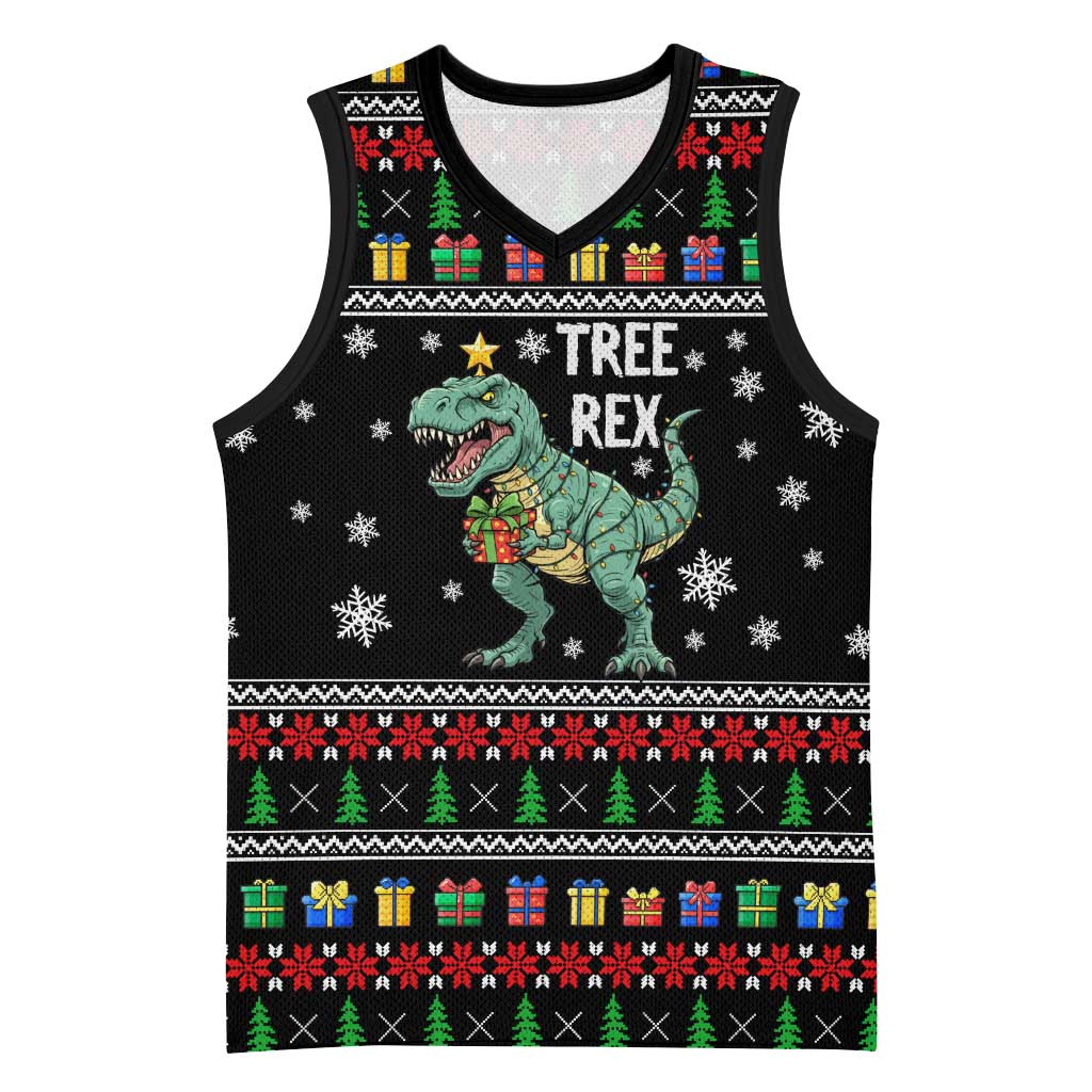 Tree Rex Christmas Basketball Jersey Xmas Holiday Patterns - Wonder Print Shop
