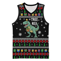 Tree Rex Christmas Basketball Jersey Xmas Holiday Patterns - Wonder Print Shop