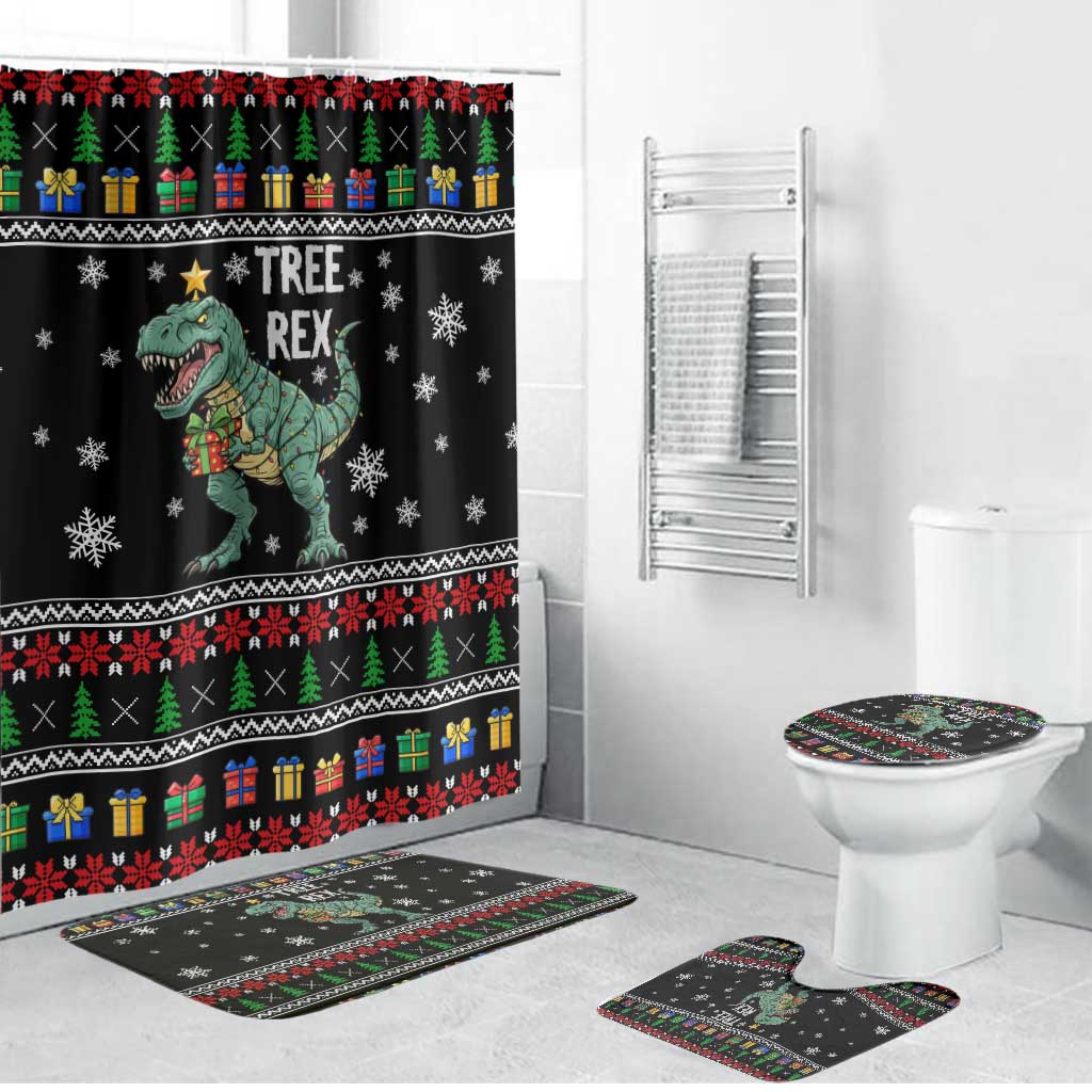 Tree Rex Christmas Bathroom Set Xmas Holiday Patterns - Wonder Print Shop