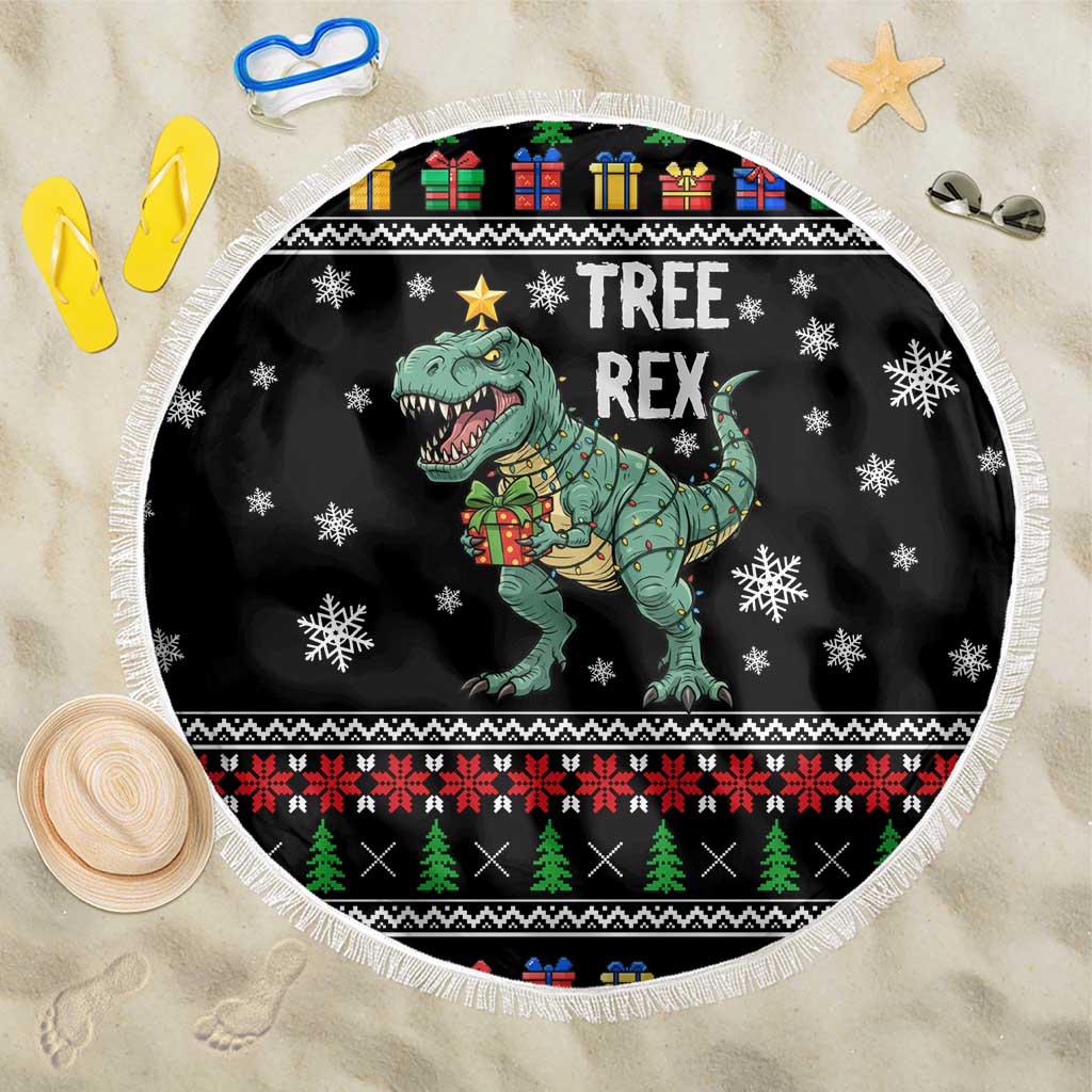 Tree Rex Christmas Beach Blanket Xmas Holiday Patterns - Wonder Print Shop