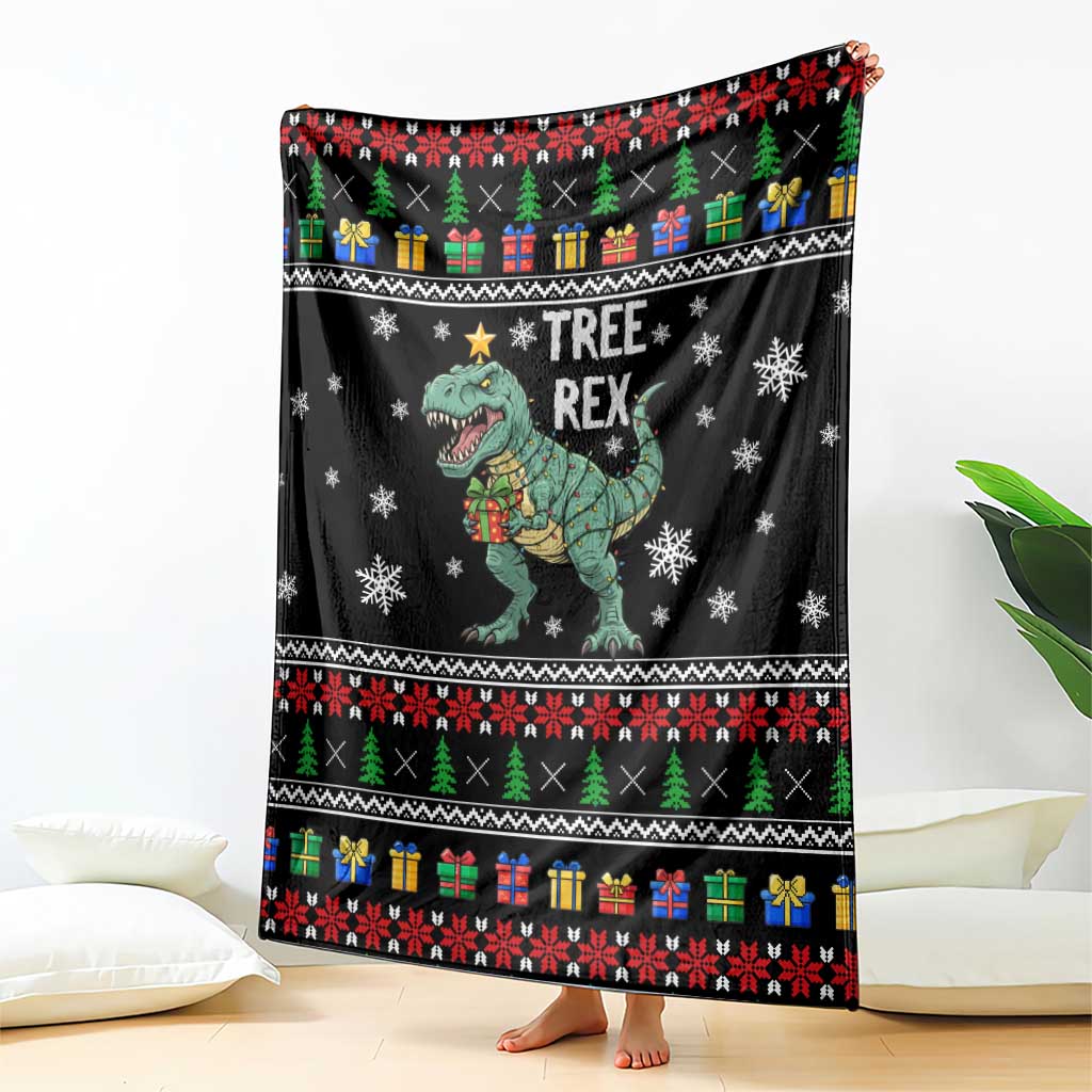 Tree Rex Christmas Blanket Xmas Holiday Patterns - Wonder Print Shop