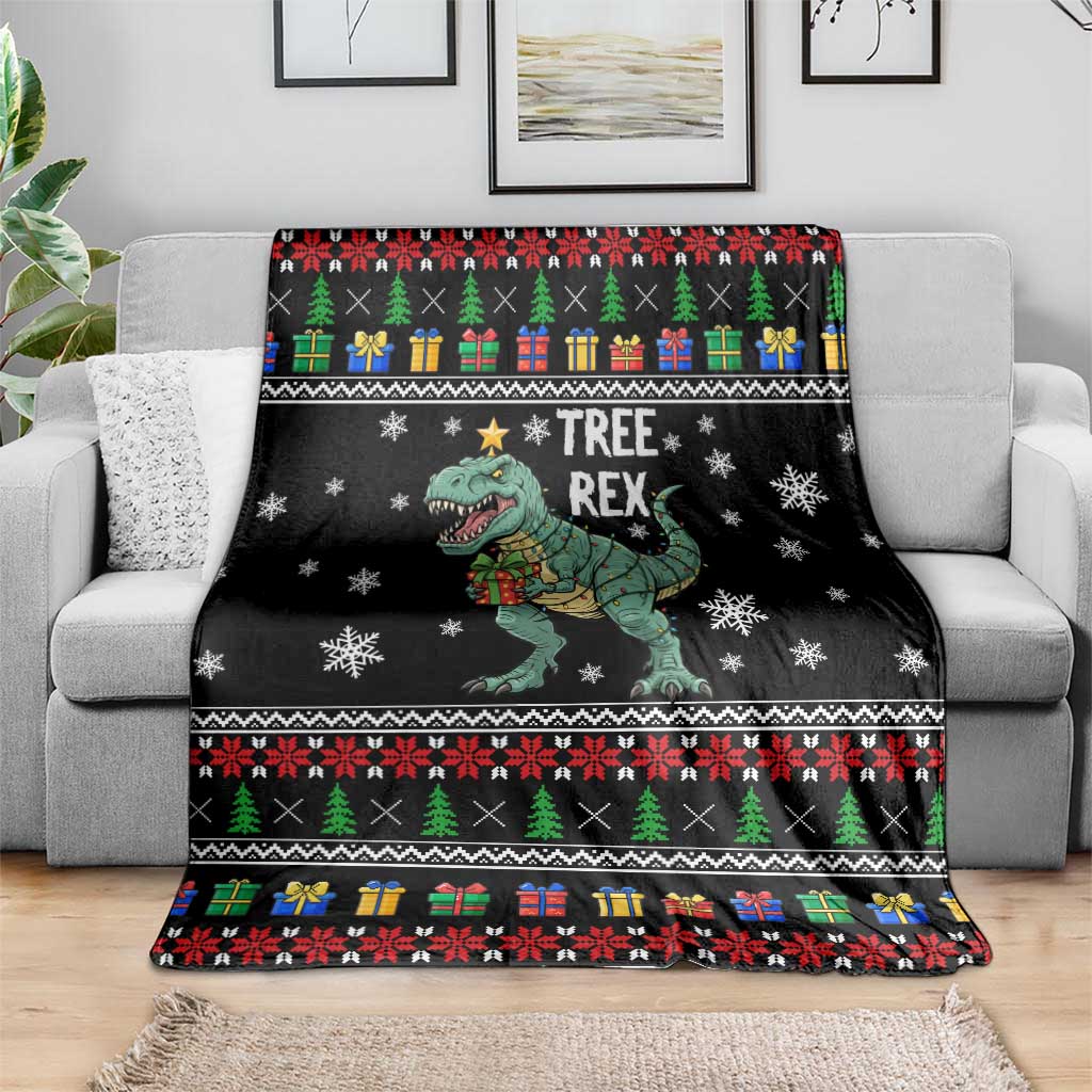 Tree Rex Christmas Blanket Xmas Holiday Patterns - Wonder Print Shop