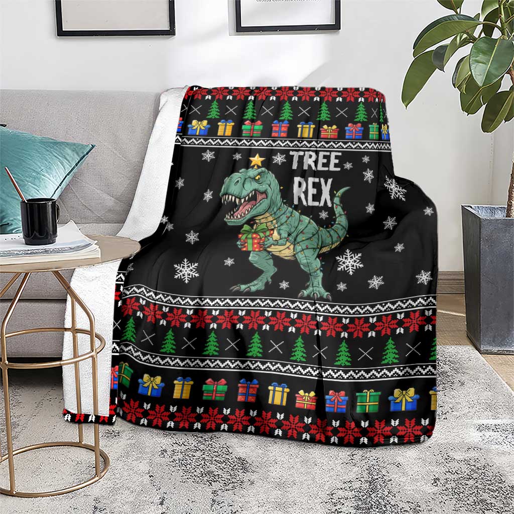 Tree Rex Christmas Blanket Xmas Holiday Patterns - Wonder Print Shop