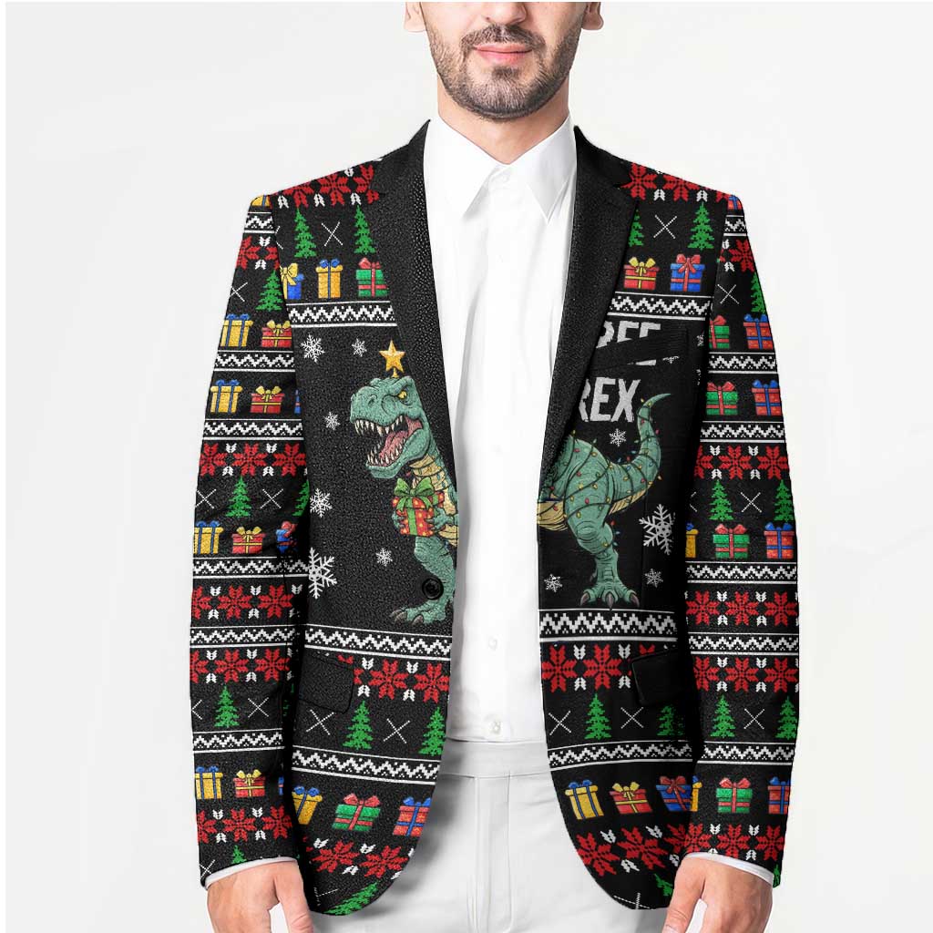 Tree Rex Christmas Blazer Xmas Holiday Patterns - Wonder Print Shop