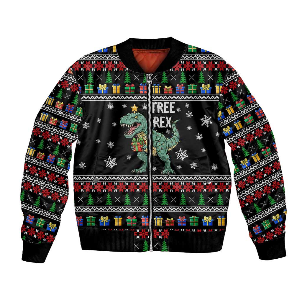 Tree Rex Christmas Bomber Jacket Xmas Holiday Patterns - Wonder Print Shop