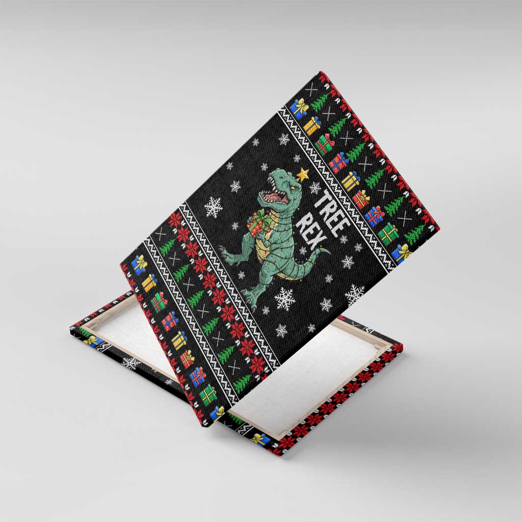 Tree Rex Christmas Canvas Wall Art Xmas Holiday Patterns - Wonder Print Shop