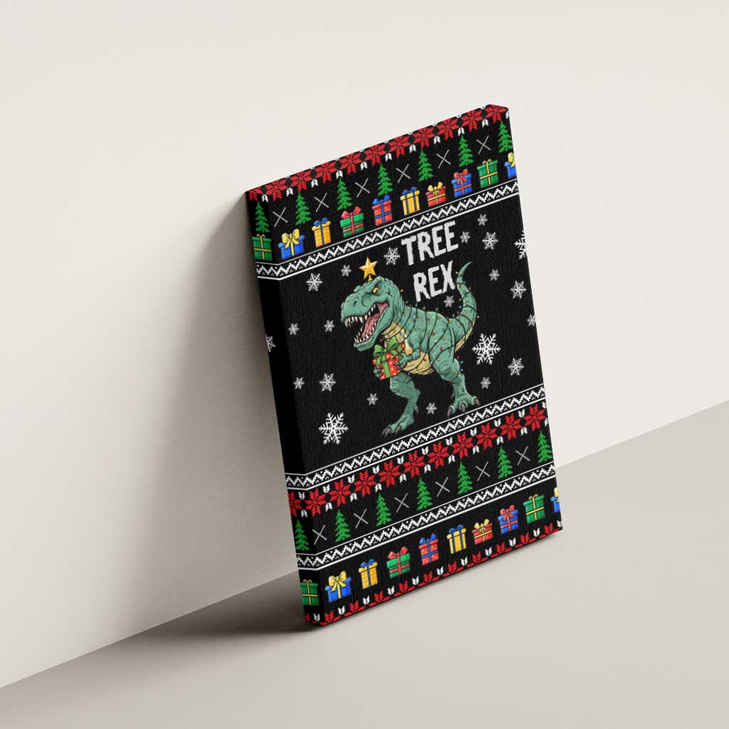 Tree Rex Christmas Canvas Wall Art Xmas Holiday Patterns - Wonder Print Shop