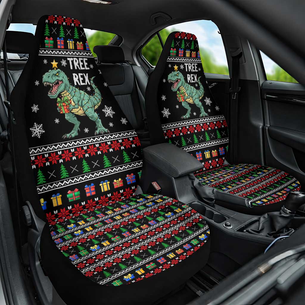 Tree Rex Christmas Car Seat Cover Xmas Holiday Patterns - Wonder Print Shop
