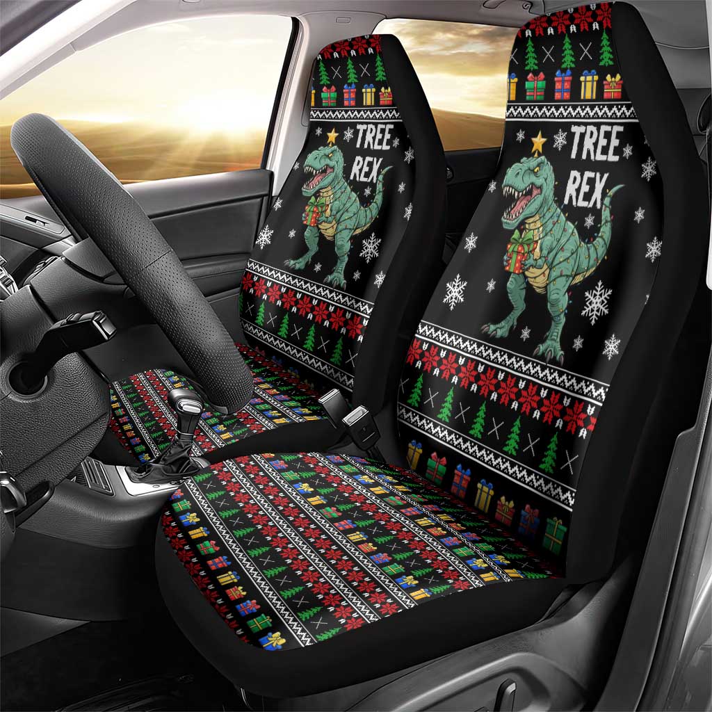 Tree Rex Christmas Car Seat Cover Xmas Holiday Patterns - Wonder Print Shop