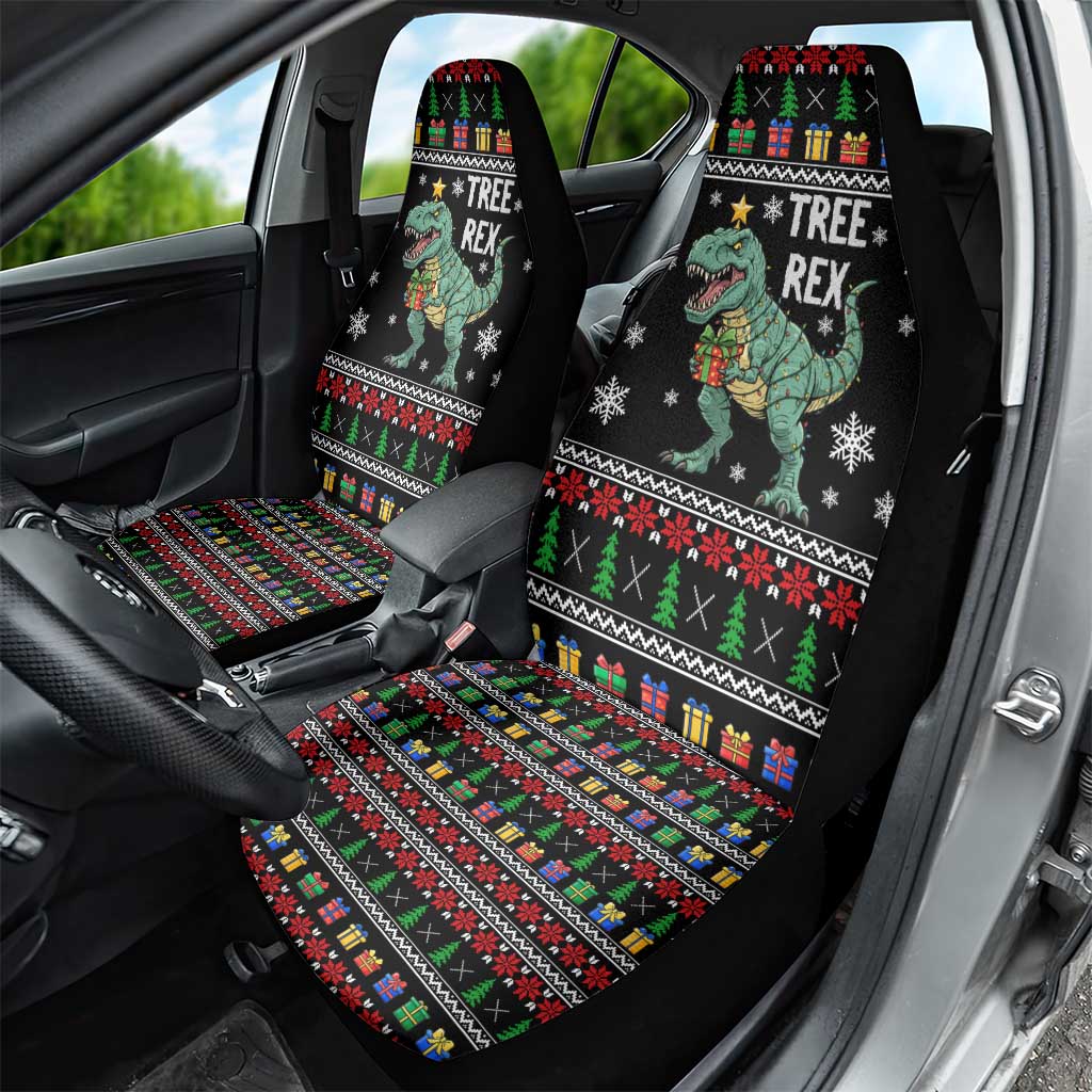 Tree Rex Christmas Car Seat Cover Xmas Holiday Patterns - Wonder Print Shop
