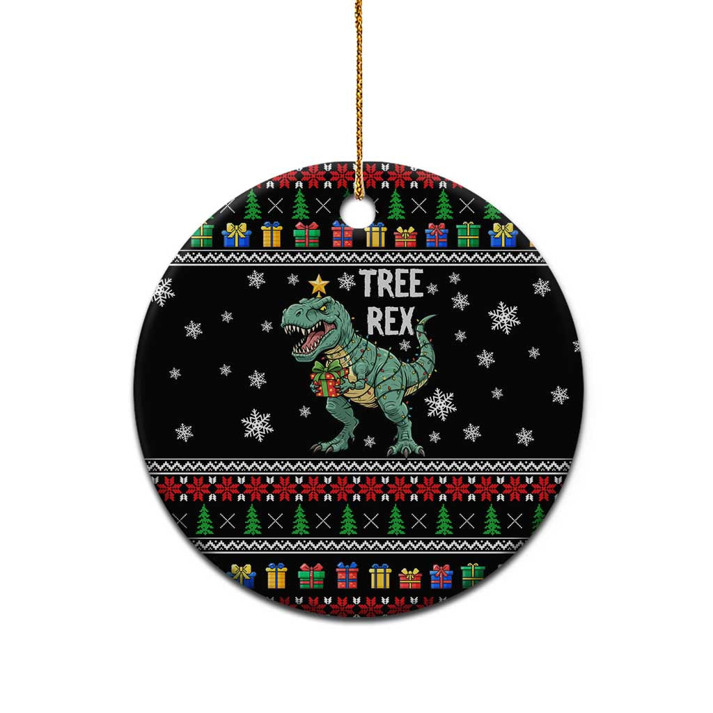 Tree Rex Christmas Ceramic Ornament Xmas Holiday Patterns - Wonder Print Shop