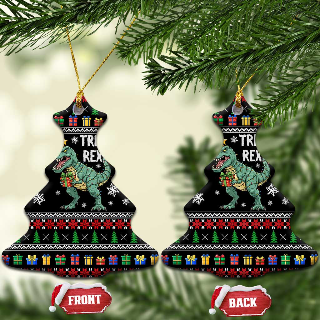 Tree Rex Christmas Ceramic Ornament Xmas Holiday Patterns - Wonder Print Shop