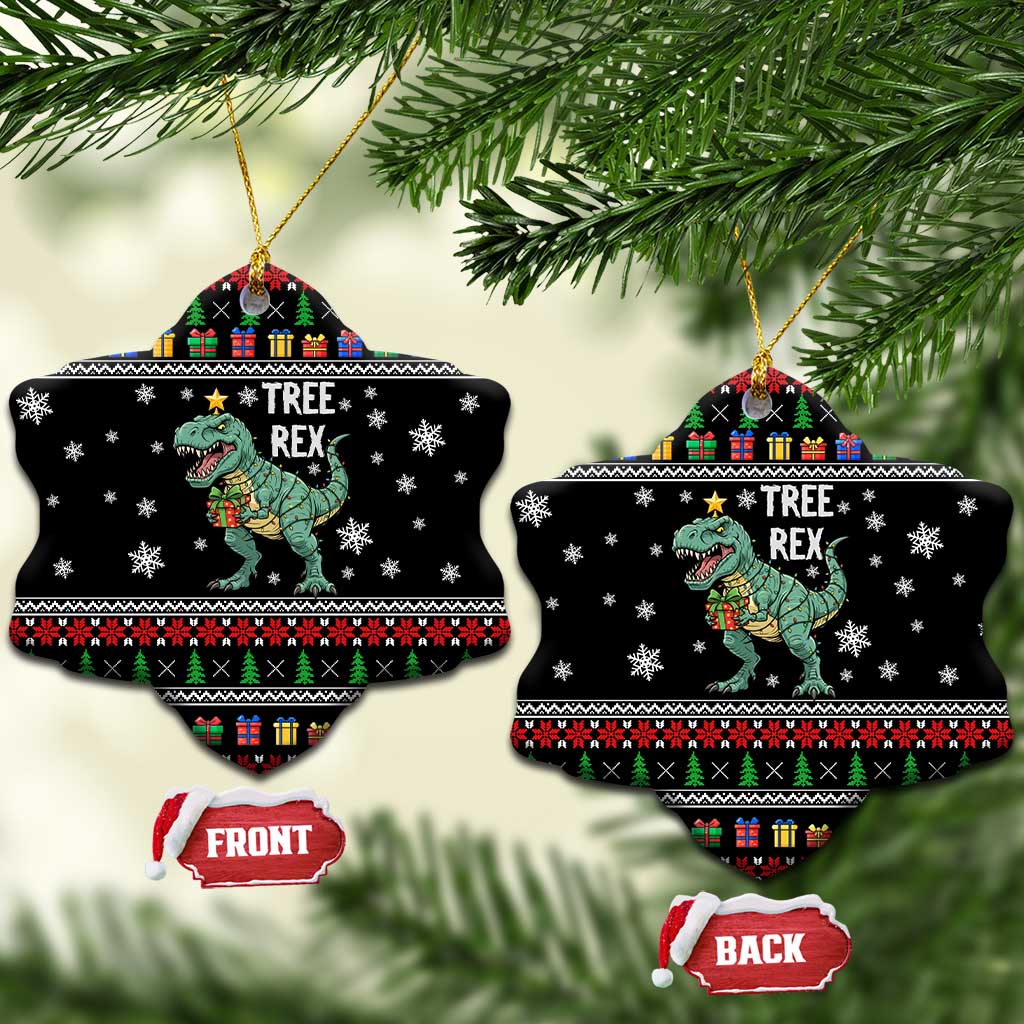 Tree Rex Christmas Ceramic Ornament Xmas Holiday Patterns - Wonder Print Shop