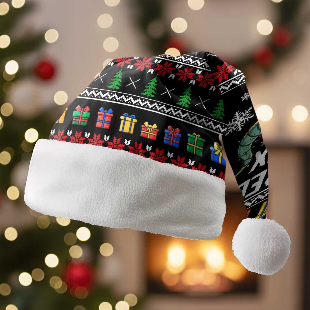 Tree Rex Christmas Santa Hat Xmas Holiday Patterns - Wonder Print Shop