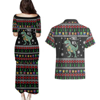 Tree Rex Christmas Couples Matching Puletasi and Hawaiian Shirt Xmas Holiday Patterns - Wonder Print Shop