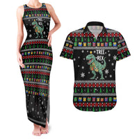 Tree Rex Christmas Couples Matching Tank Maxi Dress and Hawaiian Shirt Xmas Holiday Patterns - Wonder Print Shop