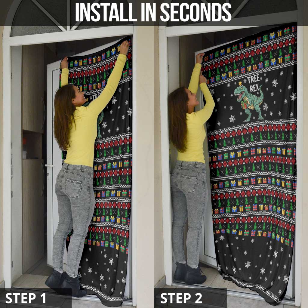 Tree Rex Christmas Door Cover Xmas Holiday Patterns - Wonder Print Shop