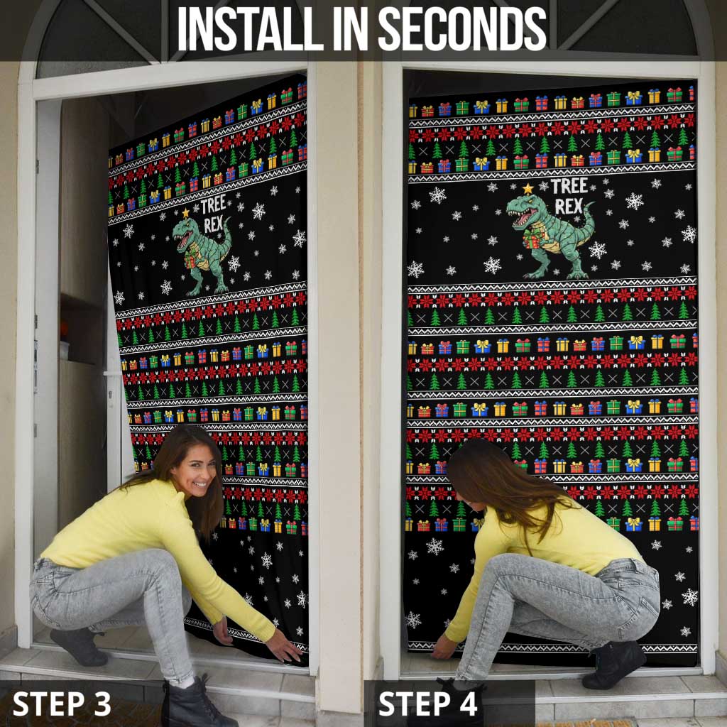 Tree Rex Christmas Door Cover Xmas Holiday Patterns - Wonder Print Shop