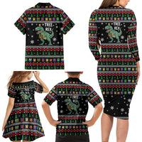 Tree Rex Christmas Family Matching Long Sleeve Bodycon Dress and Hawaiian Shirt Xmas Holiday Patterns - Wonder Print Shop