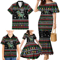 Tree Rex Christmas Family Matching Mermaid Dress and Hawaiian Shirt Xmas Holiday Patterns - Wonder Print Shop