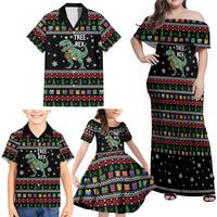 Tree Rex Christmas Family Matching Off Shoulder Maxi Dress and Hawaiian Shirt Xmas Holiday Patterns - Wonder Print Shop