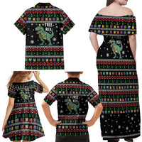 Tree Rex Christmas Family Matching Off Shoulder Maxi Dress and Hawaiian Shirt Xmas Holiday Patterns - Wonder Print Shop