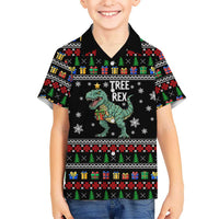 Tree Rex Christmas Family Matching Off Shoulder Maxi Dress and Hawaiian Shirt Xmas Holiday Patterns - Wonder Print Shop